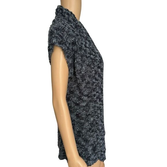 Cache Blue/grey Wool Knit Open Front Draped Cardigan Sweater Vintage size XS - Picture 2 of 6